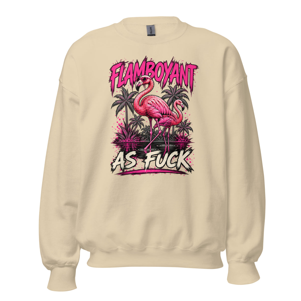Flamboyant As Fuck crewneck sweatshirt in Sand front view