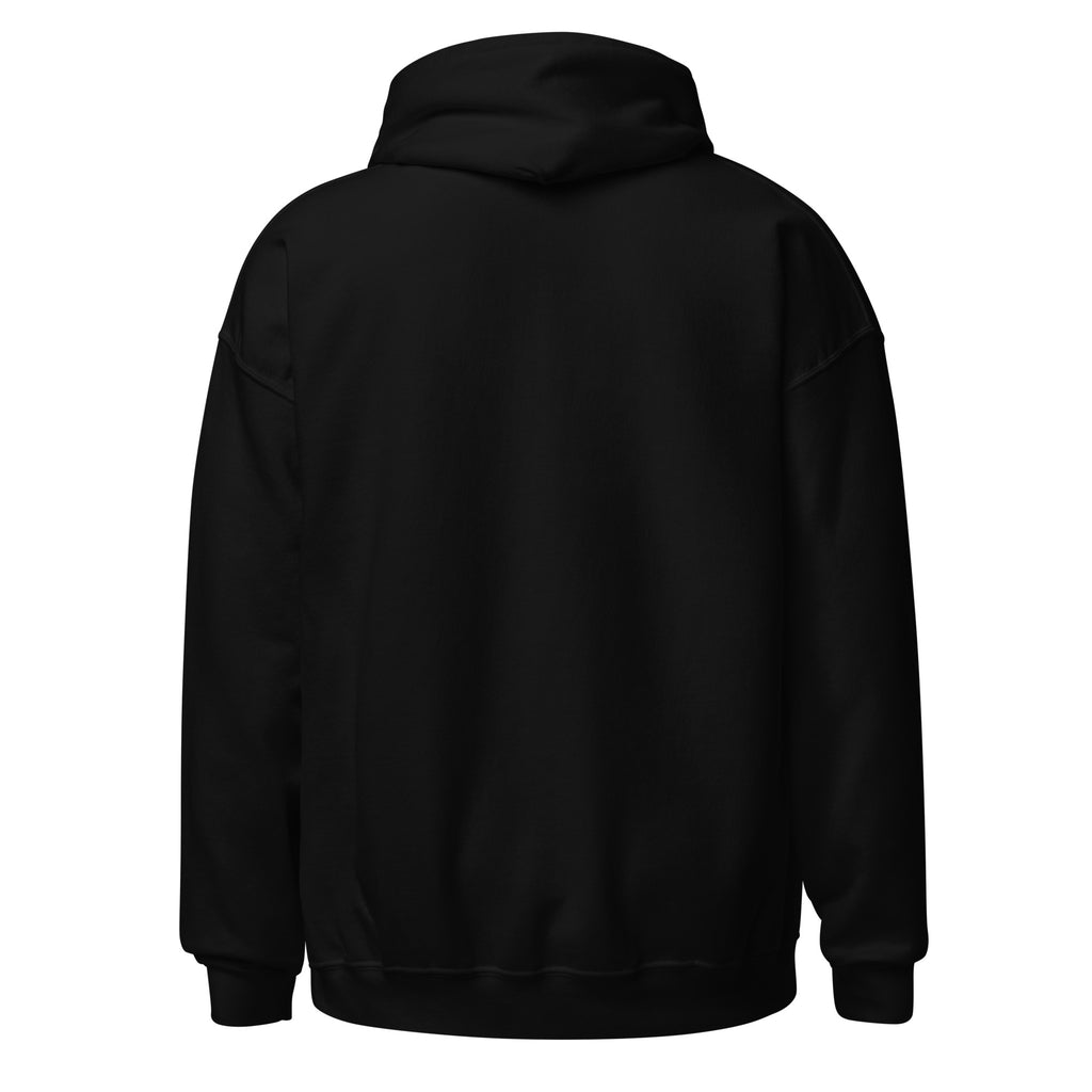 black unisex hoodie back mockup featuring the What's Your Flavour design