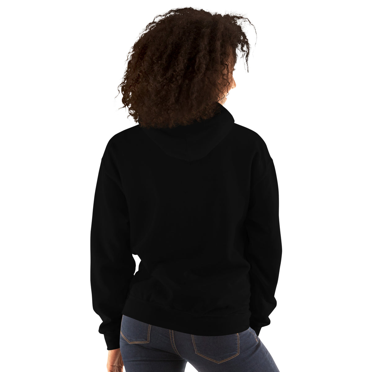 black unisex hoodie back mockup featuring the What's Your Flavour design