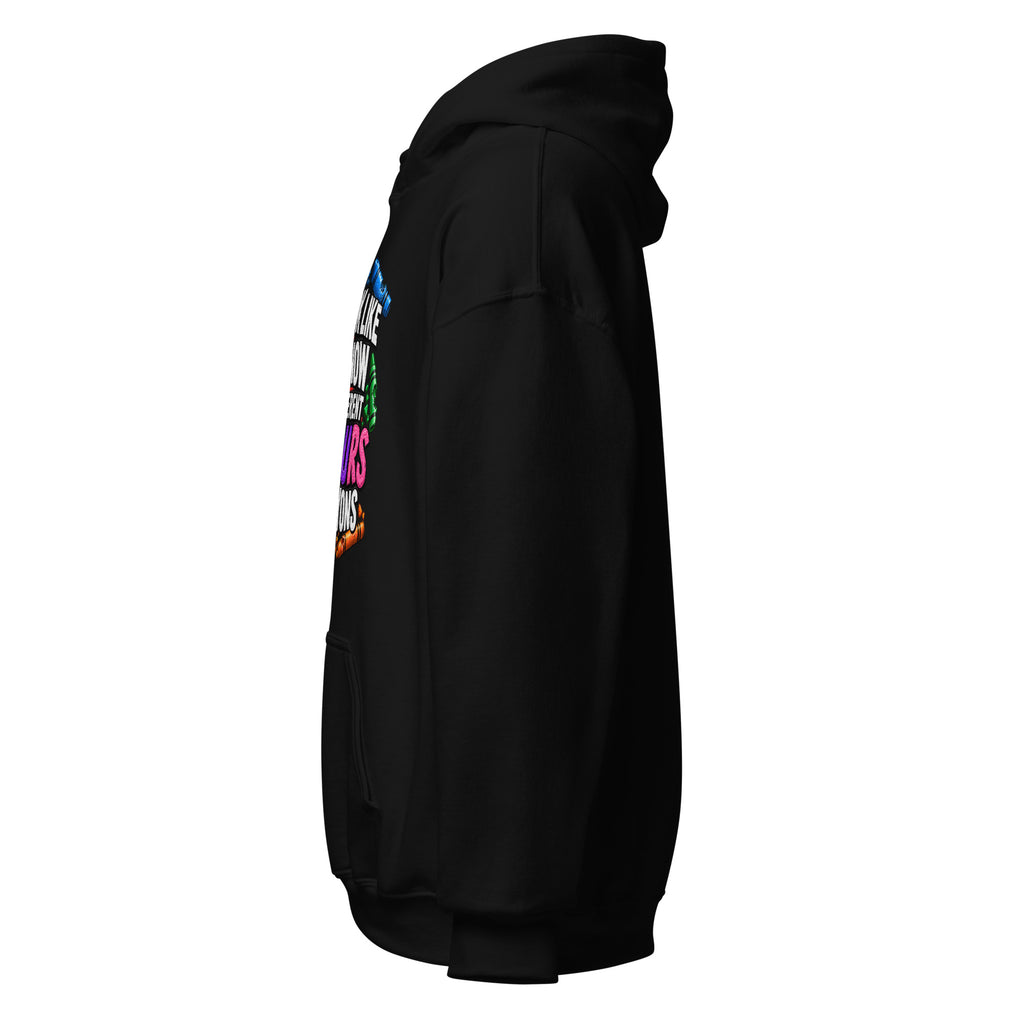 black unisex hoodie left side mockup featuring the What's Your Flavour design