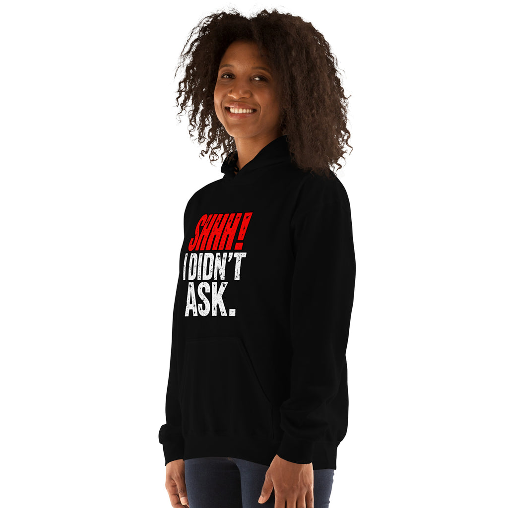 SHHH... I Didn't Ask – Feminism – Hoodie in black – left-front view