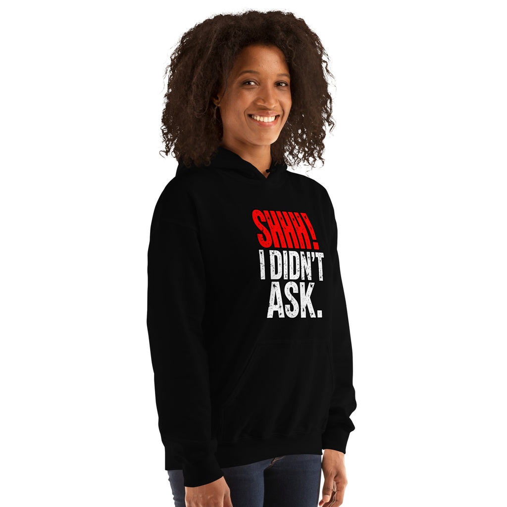 SHHH... I Didn't Ask – Feminism – Hoodie in black – right-front view