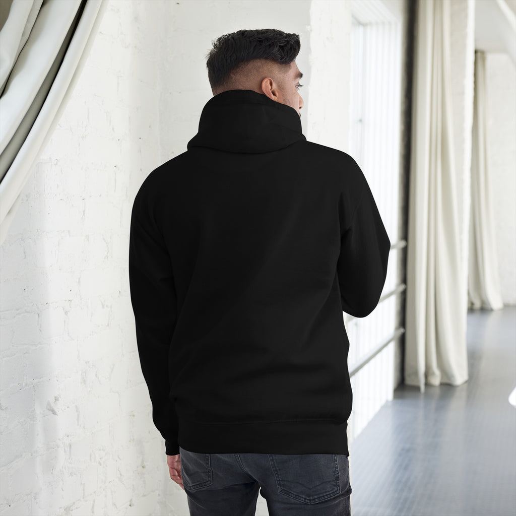 Back view of black I Like Big Dogs German Shepherd hoodie