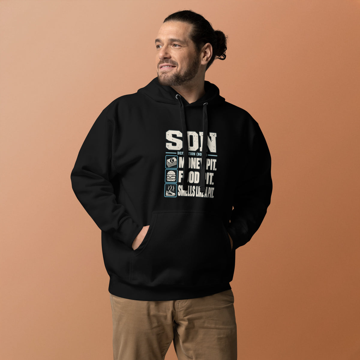 Son Definition – Family – Hoodie in black – front view