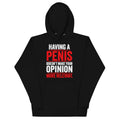 Having A Penis feminist hoodie by The Wandering Manc