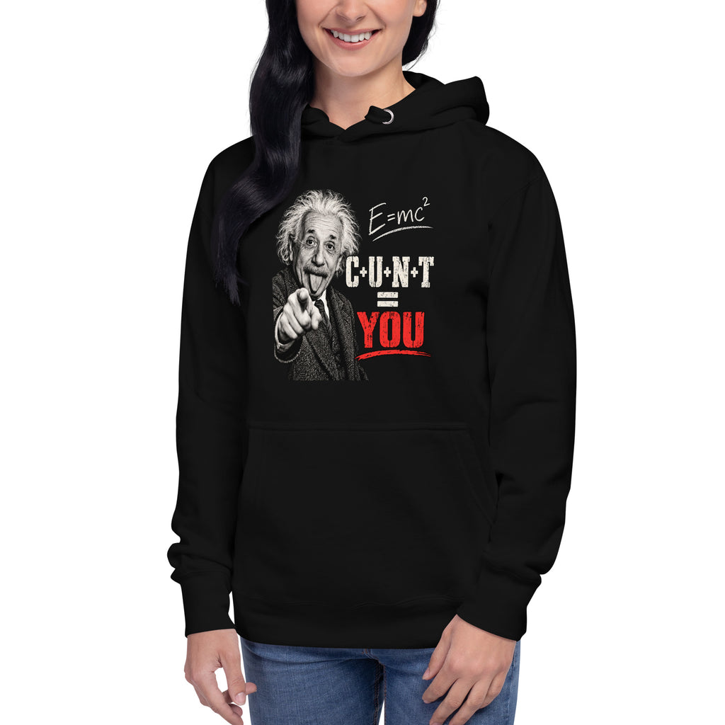 Einstein Equation physics humour hoodie in black