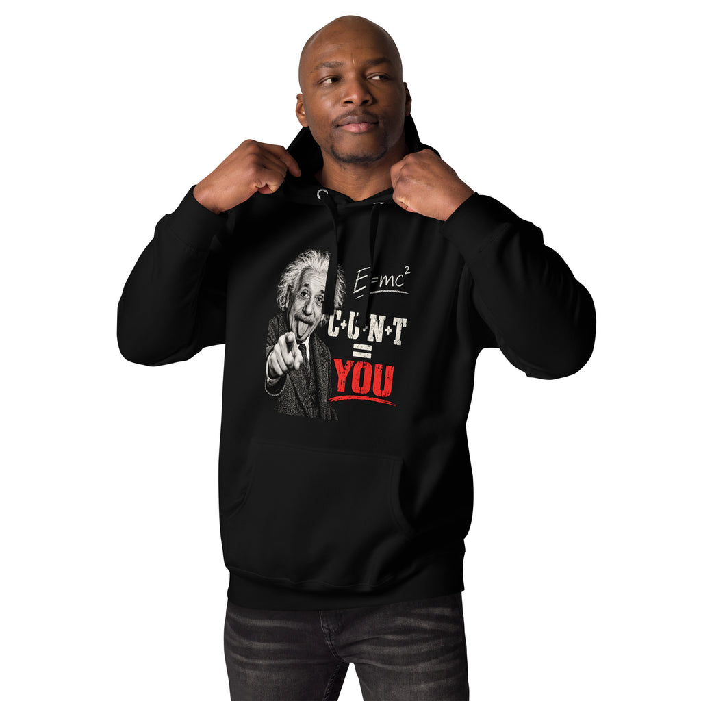Einstein Equation science humour hoodie in black