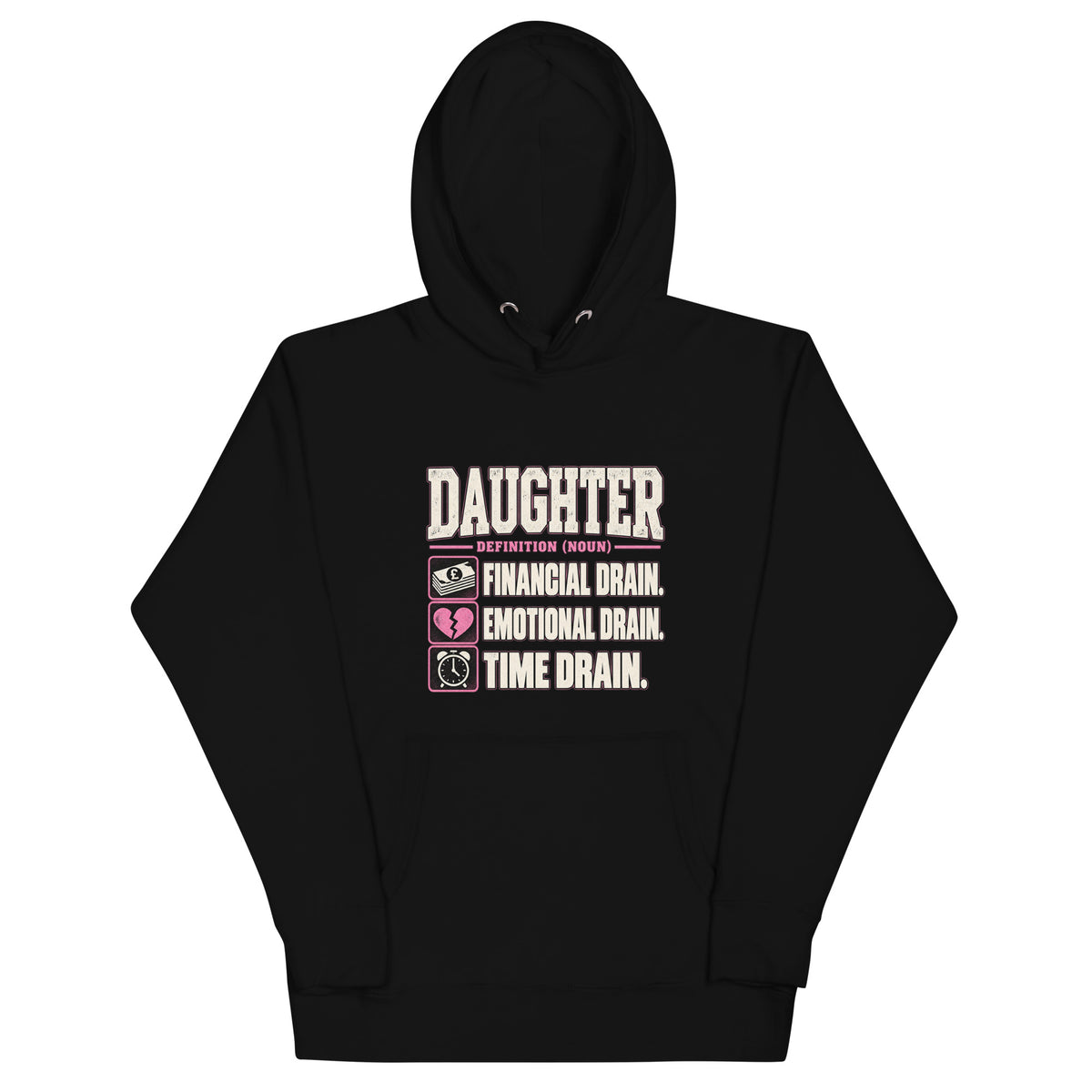 Daughter Definition – Family – Hoodie in black – front view