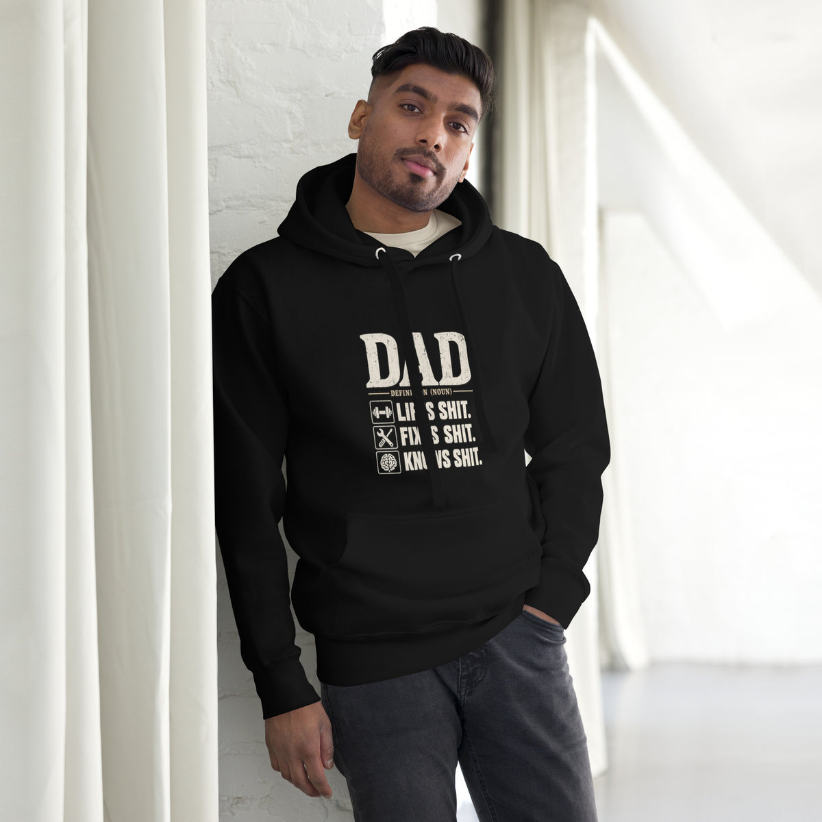 Dad Definition – Family – Men's Hoodie in black – front view