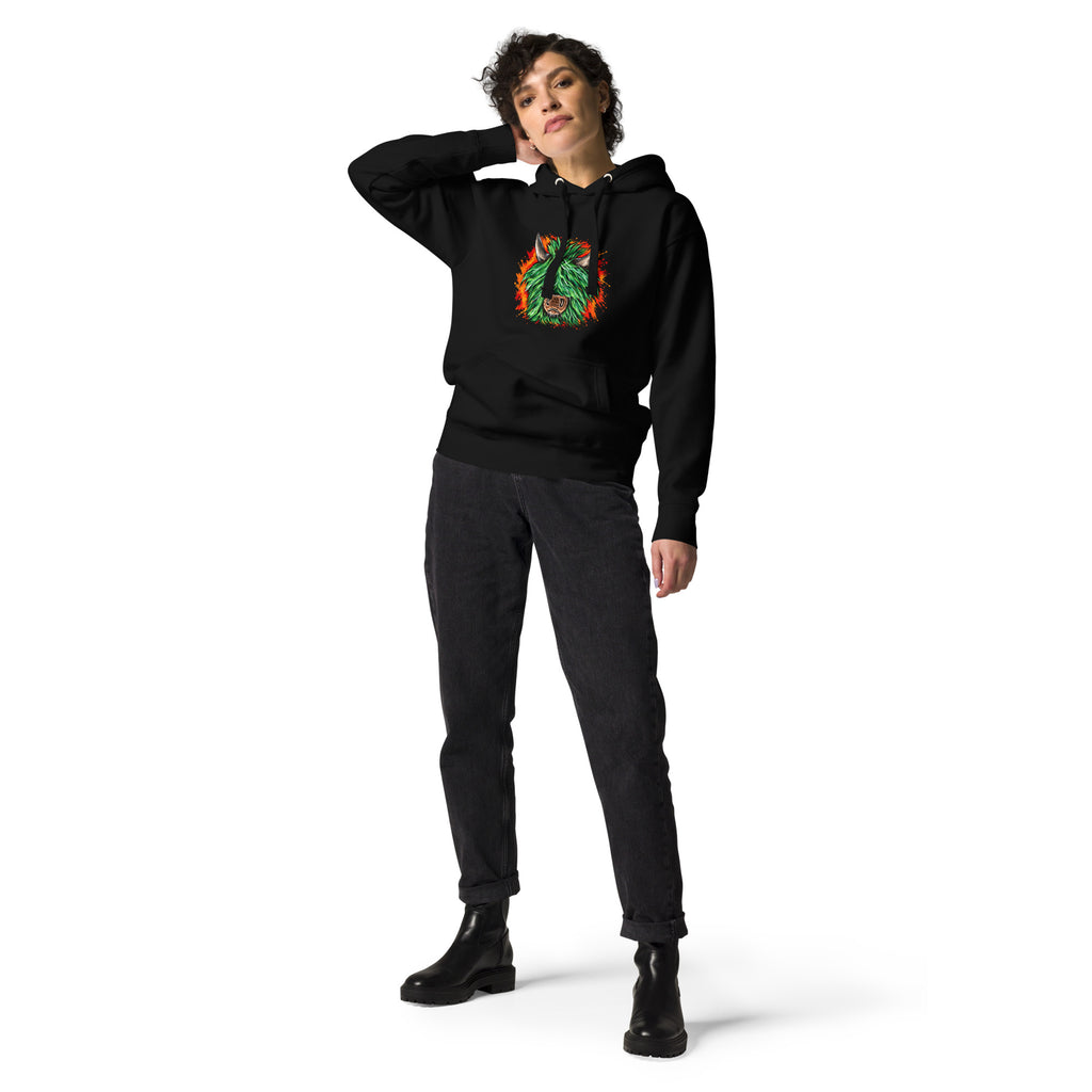 Highland Chaos – Animal Lovers – Unisex Hoodie in black – front view