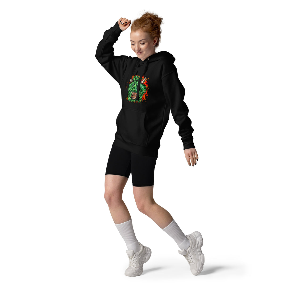 Highland Chaos – Animal Lovers – Unisex Hoodie in black – front view