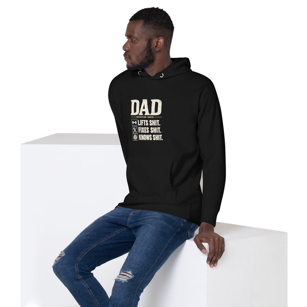 Dad Definition – Family – Men's Hoodie in black – left-front view