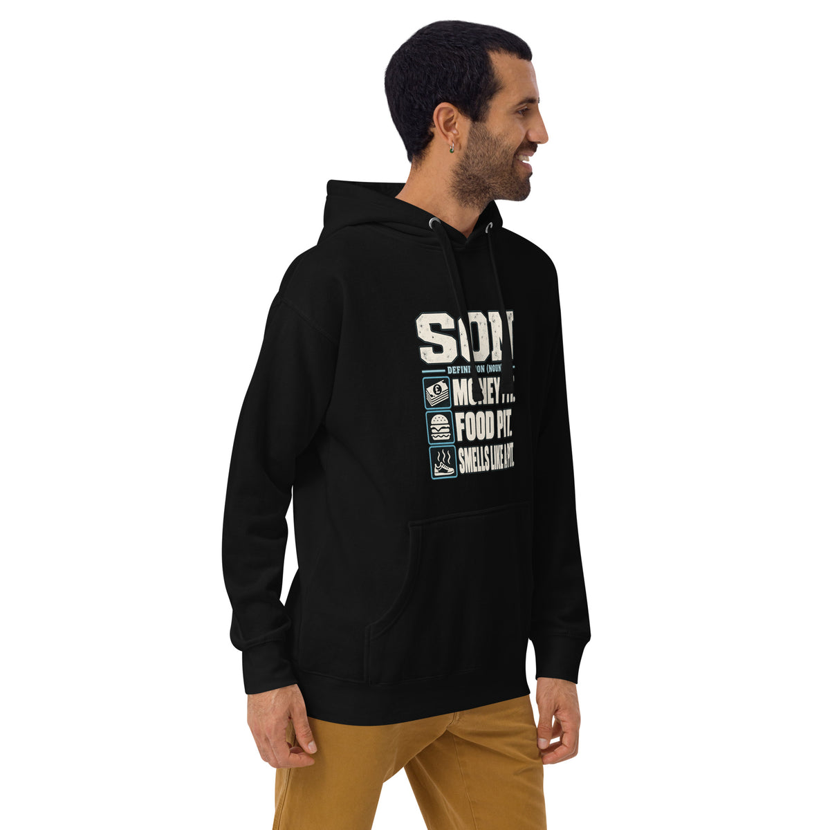 Son Definition – Family – Hoodie in black – right-front view