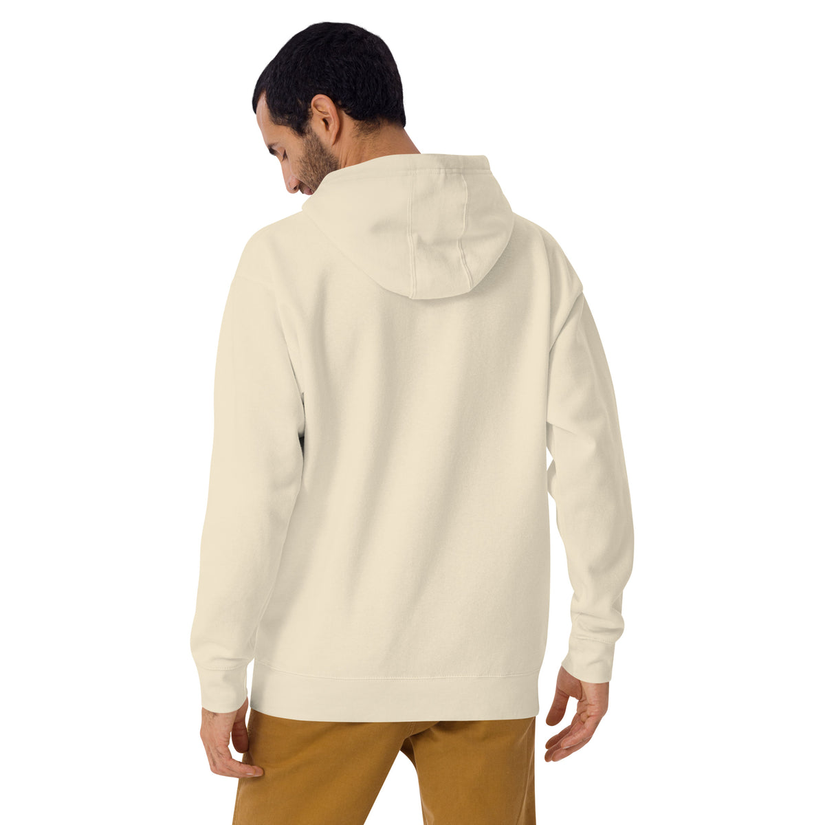 Life Fucks Me hoodie in Bone back view
