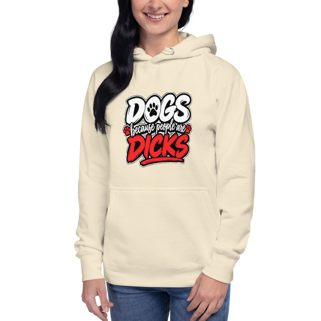 Front view of bone Dogs Because dog lover hoodie