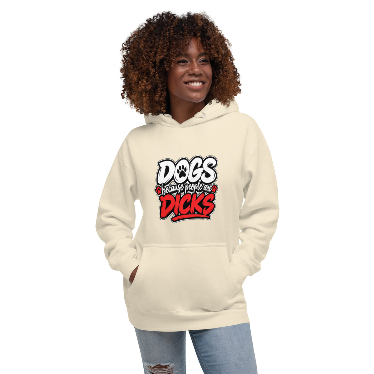 Front view of bone Dogs Because dog lover hoodie