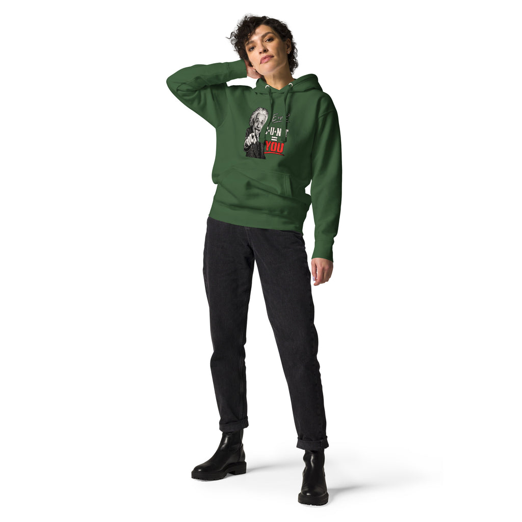 Einstein Equation rude science hoodie in forest green