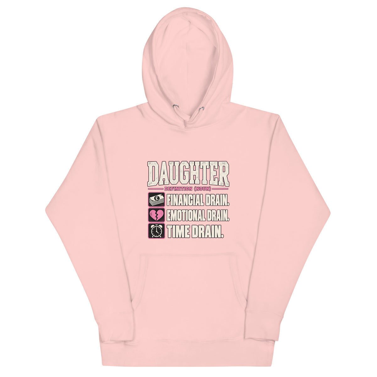 Daughter Definition – Family – Hoodie in pink – front view
