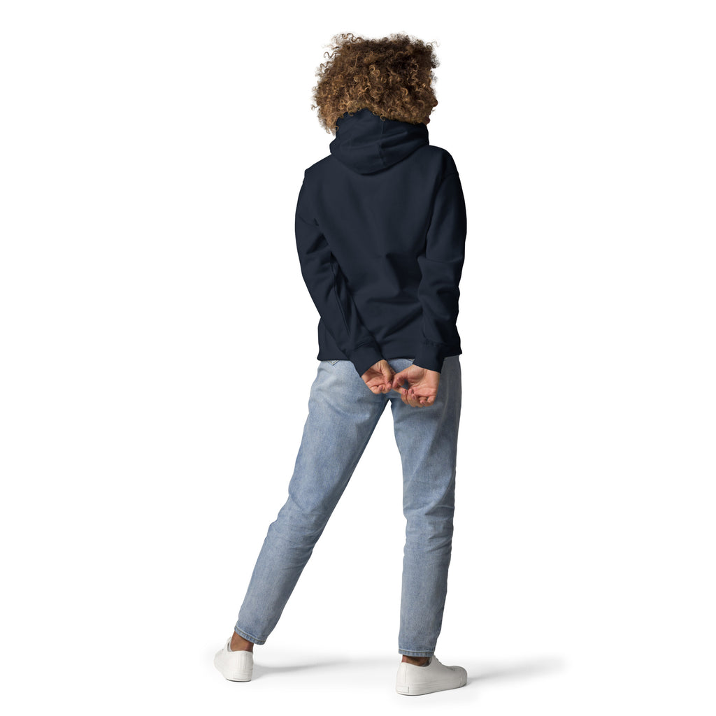 The Tank From Which I Fuel My Fucks Is Empty – Rude – Hoodie in navy – back view