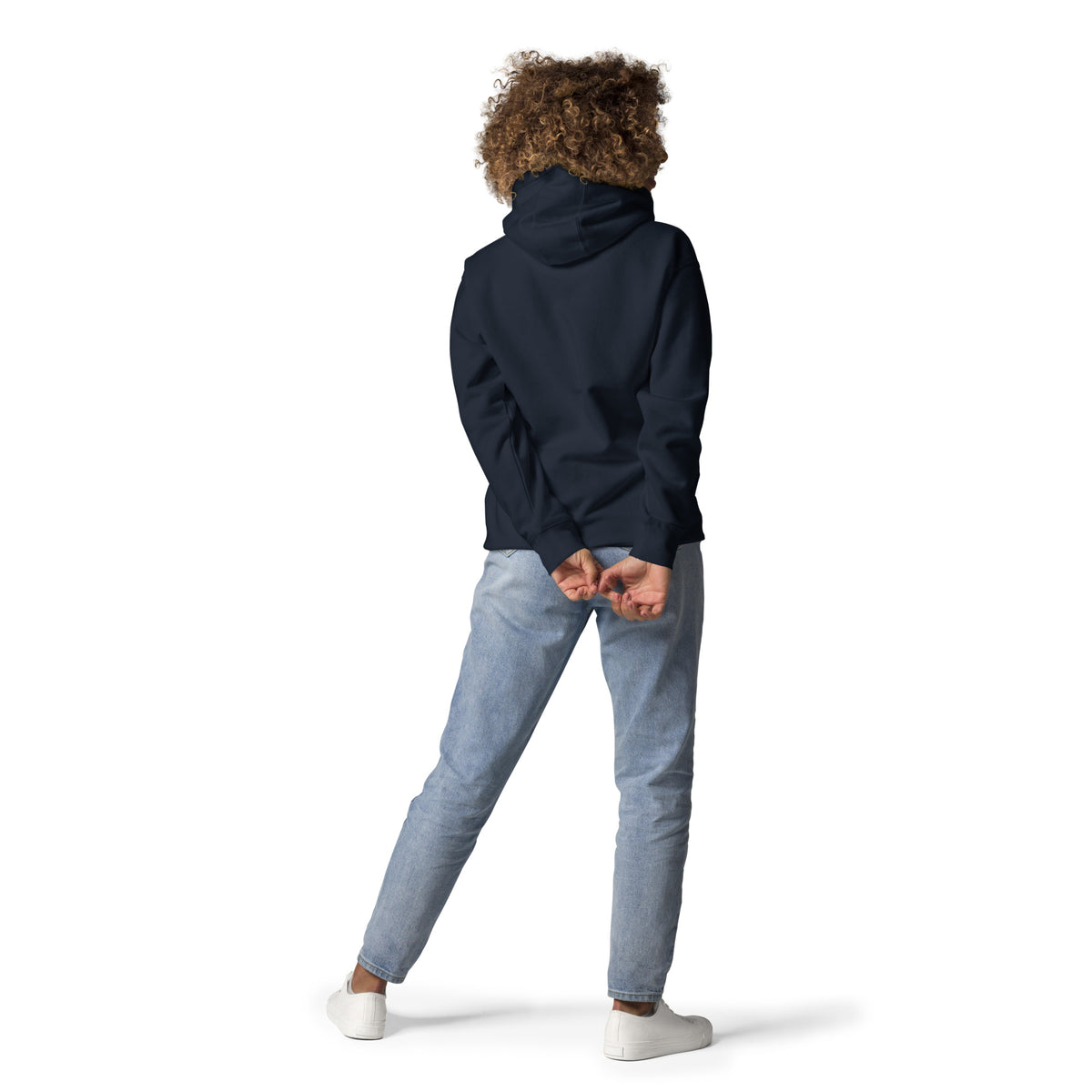The Tank From Which I Fuel My Fucks Is Empty – Rude – Hoodie in navy – back view