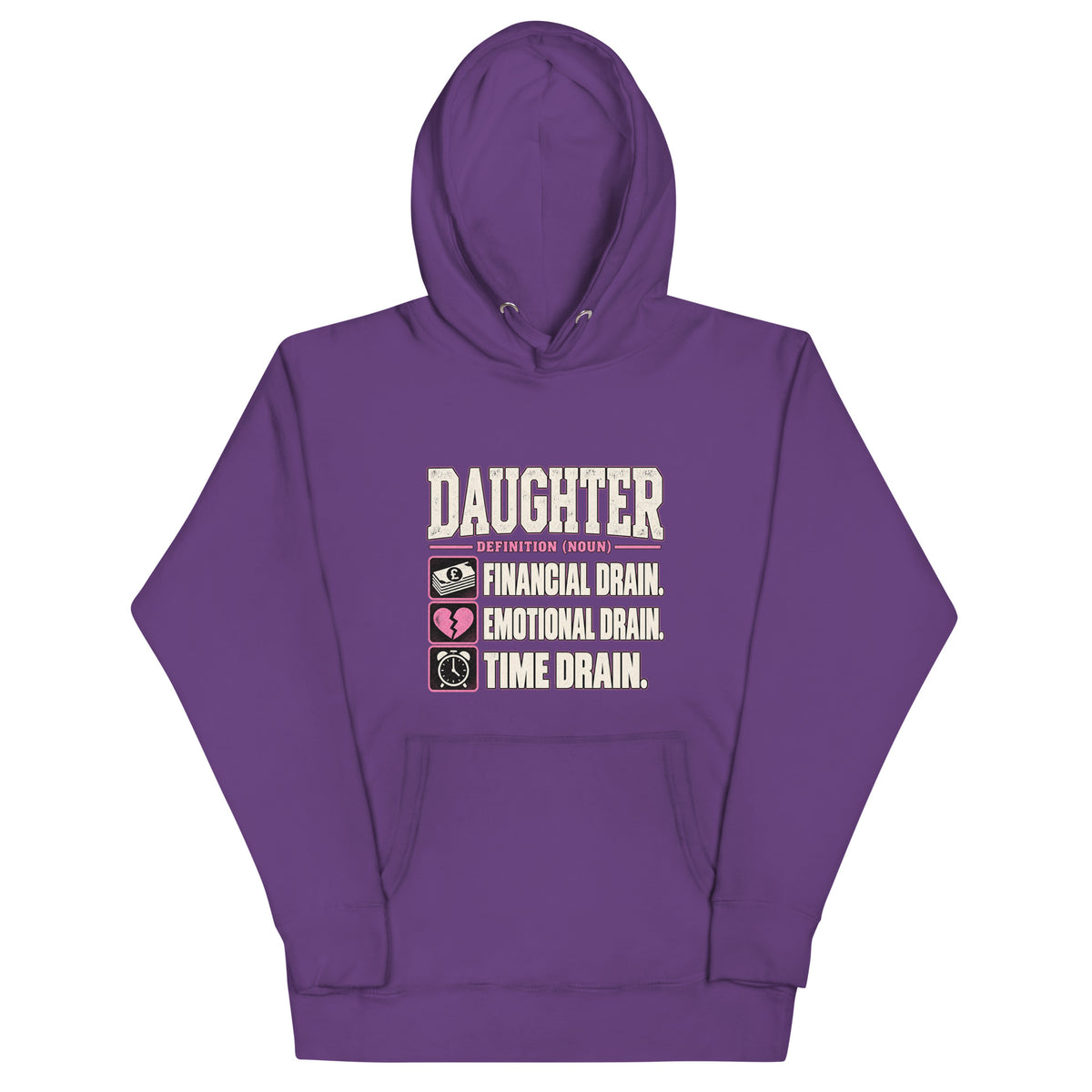 Daughter Definition – Family – Hoodie in purple – front view