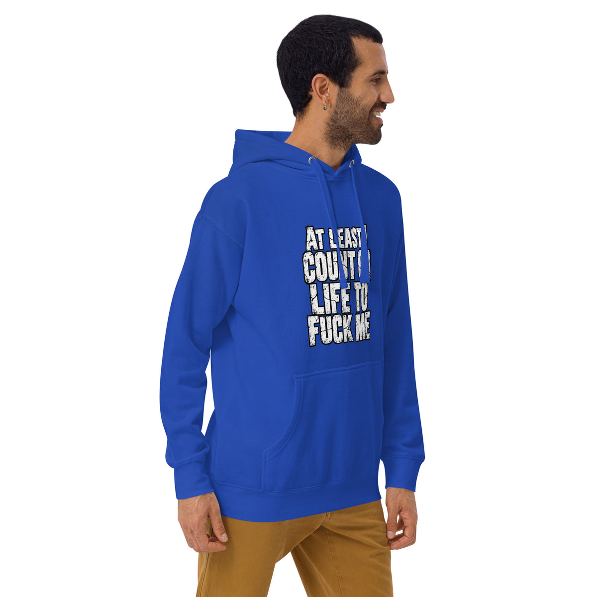 Life Fucks Me funny hoodie in Team Royal right angle
