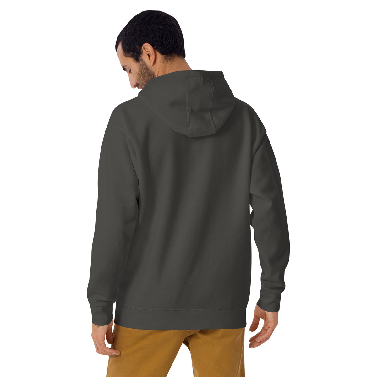 Life Fucks Me hoodie in Vintage Black back view