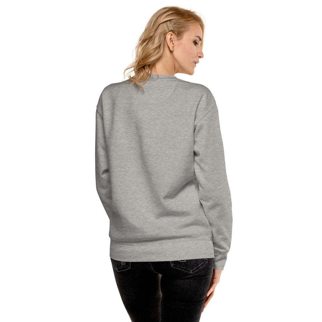 Let Me Count The Ways Malinois sweatshirt in Carbon Grey back view