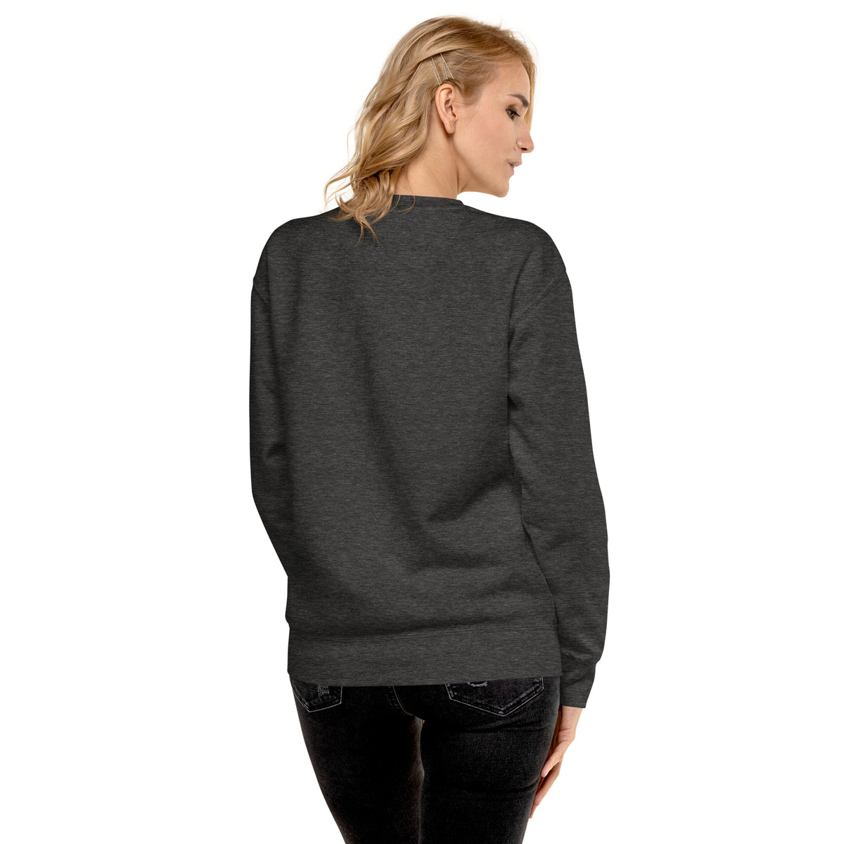 Let Me Count The Ways Malinois sweatshirt in Charcoal Heather back view