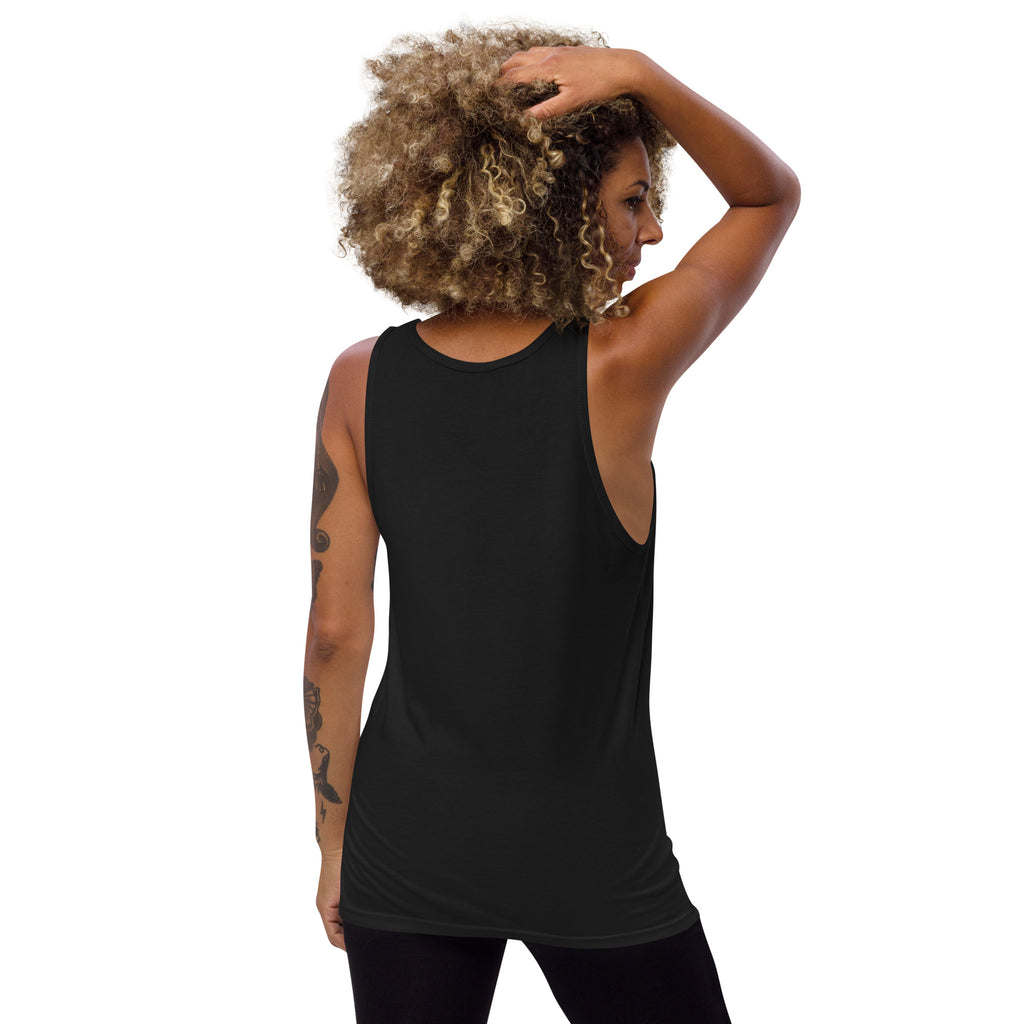 Black Keep Fit Wanker unisex gym tank top – back view