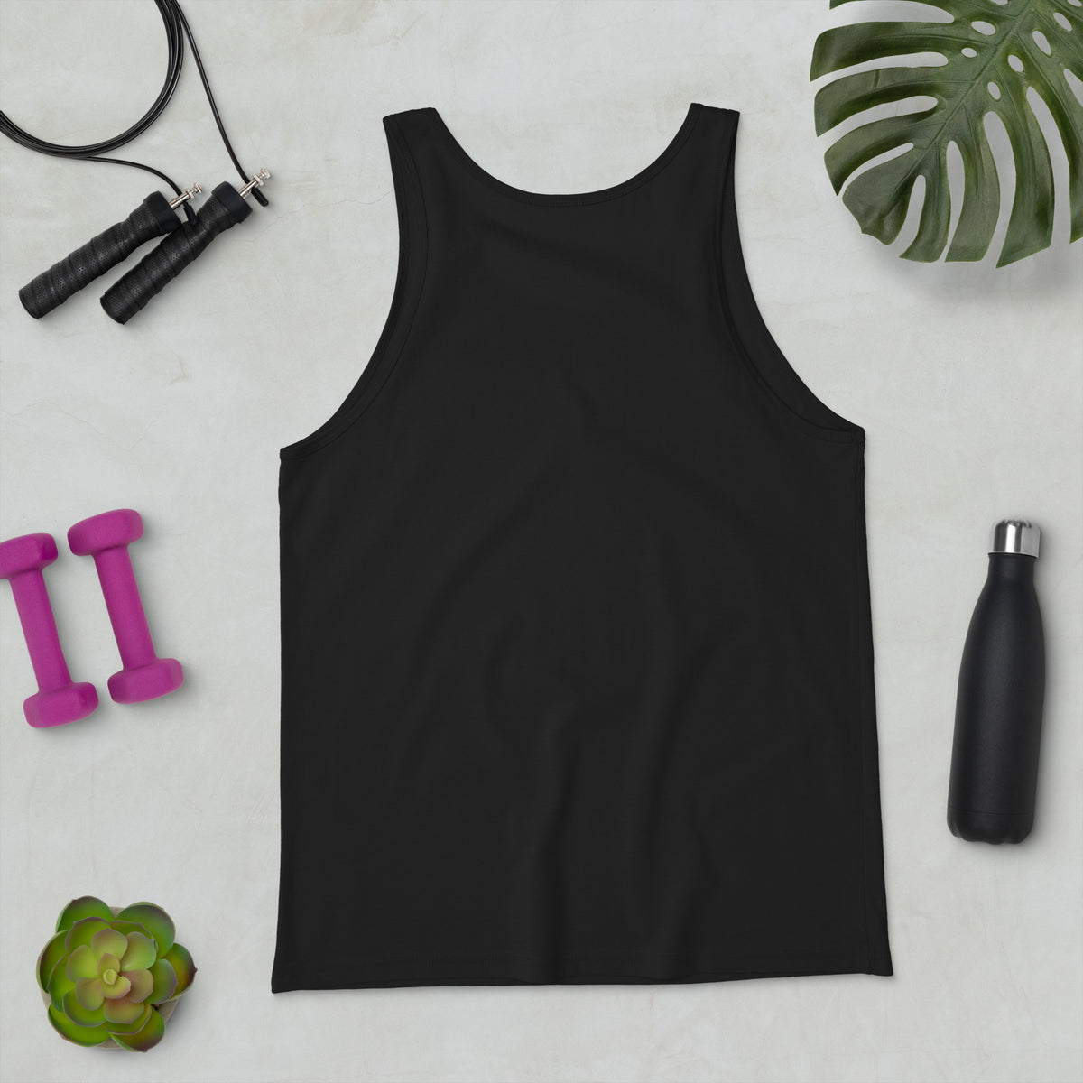 Black Keep Fit Wanker unisex gym tank top – back view