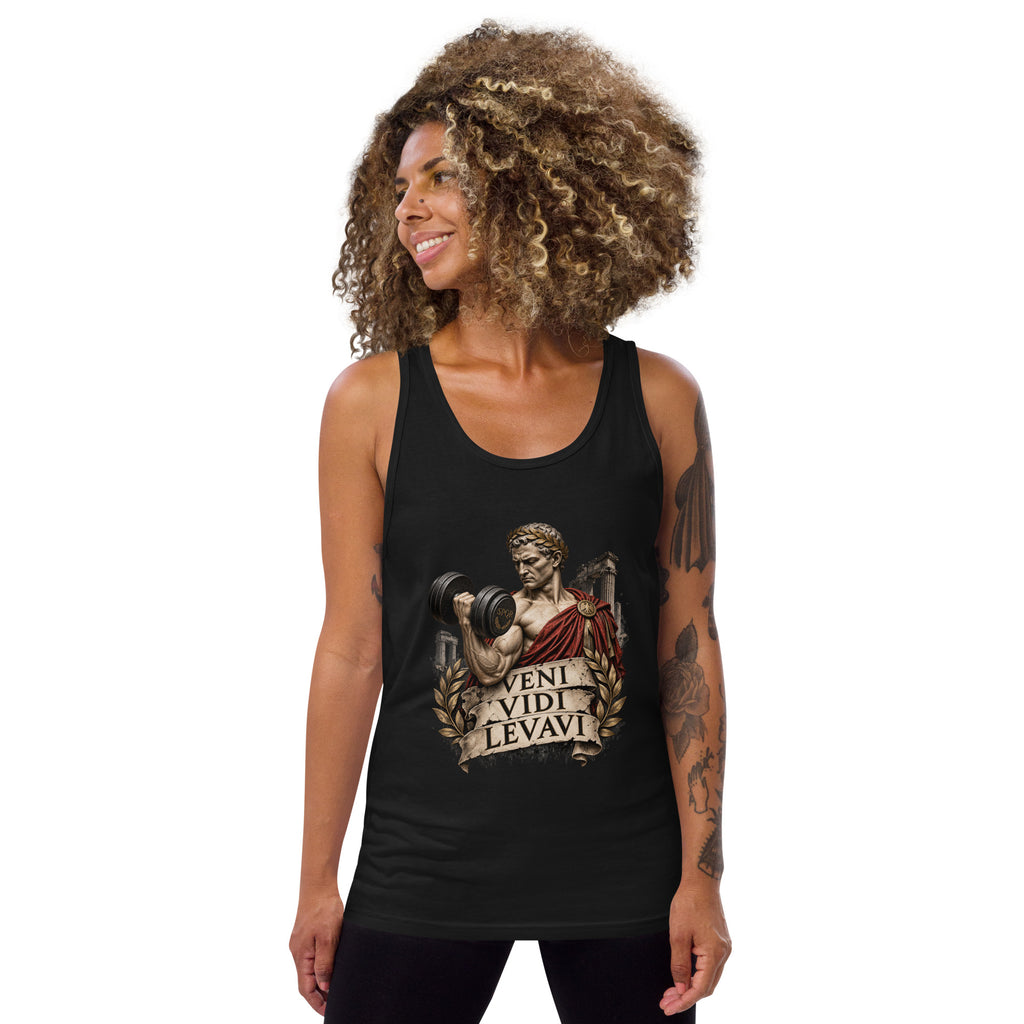 Veni, Vidi, Levavi gym tank top by The Wandering Manc