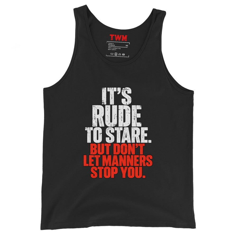 It's Rude To Stare – Gym – Tank Top in black – front view