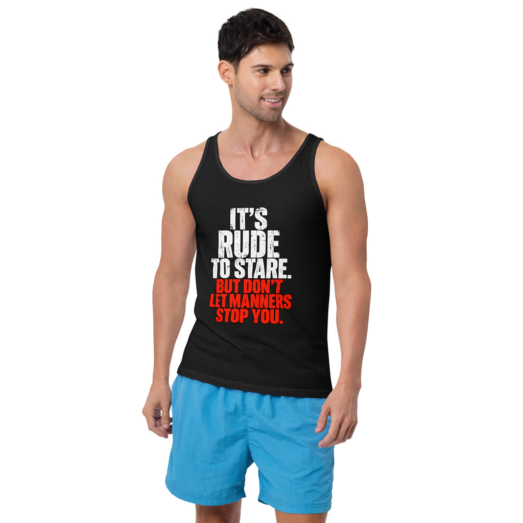 It's Rude To Stare – Gym – Tank Top in black – front view