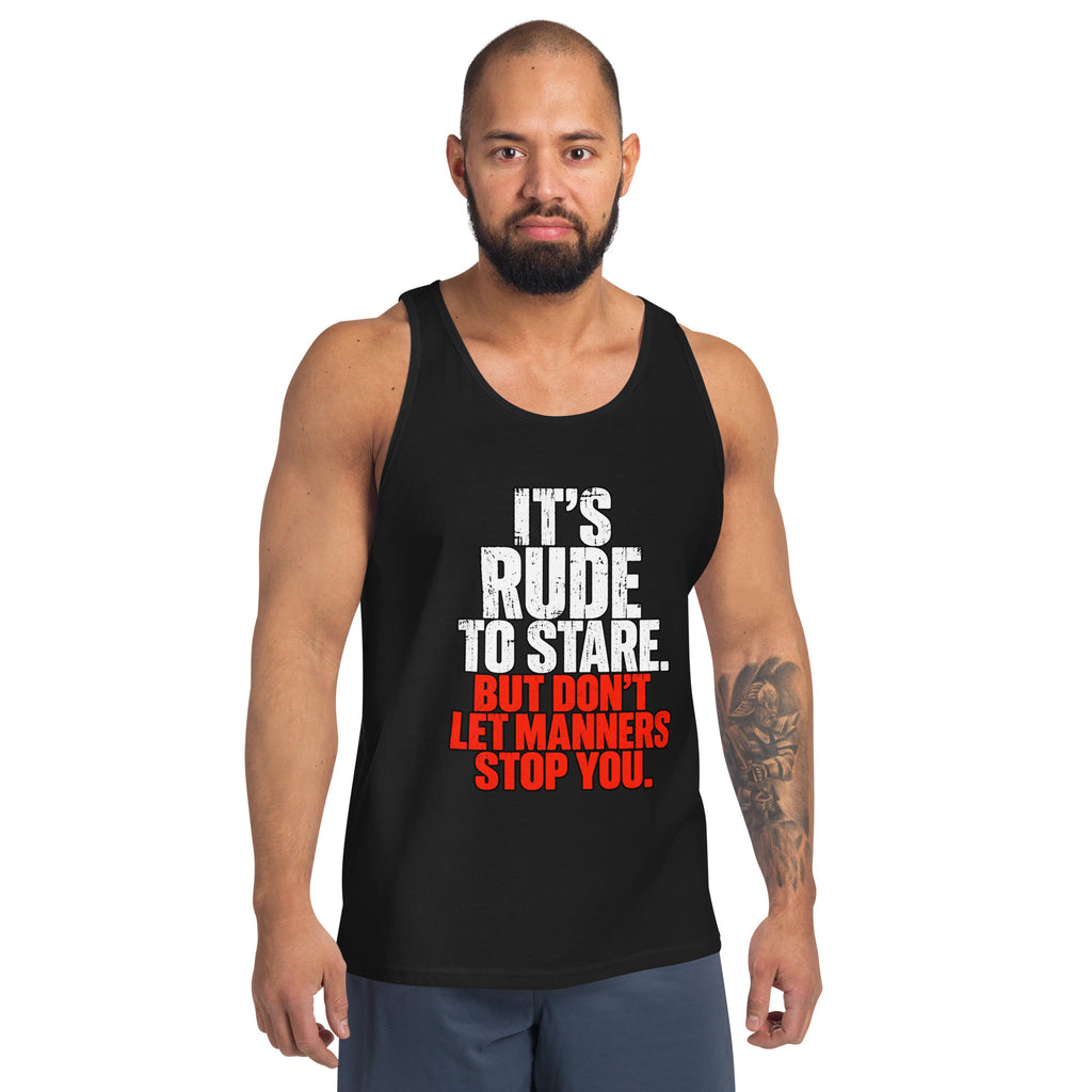 It's Rude To Stare – Gym – Tank Top in black – front view