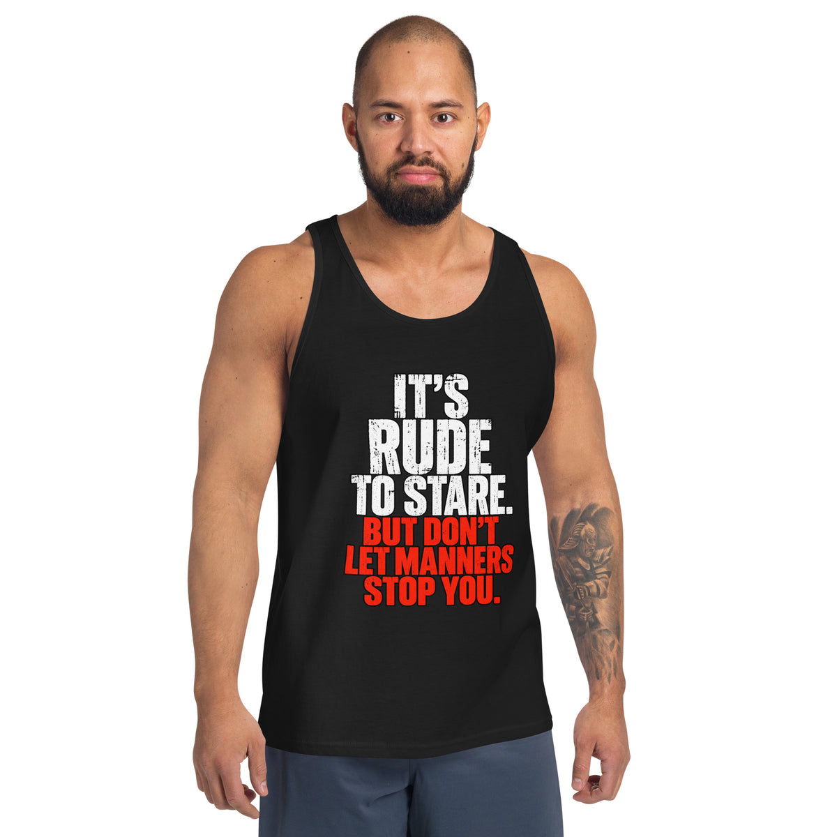 It's Rude To Stare – Gym – Tank Top in black – front view
