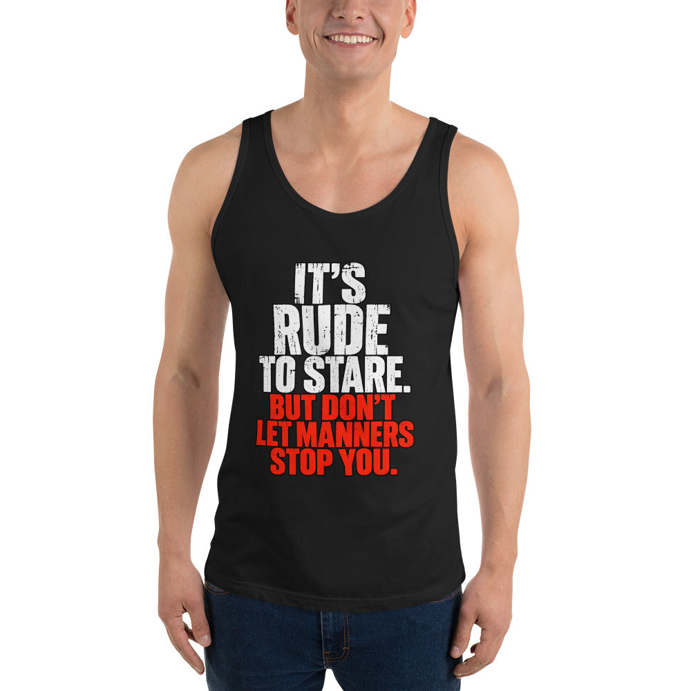 It's Rude To Stare – Gym – Tank Top in black – front view