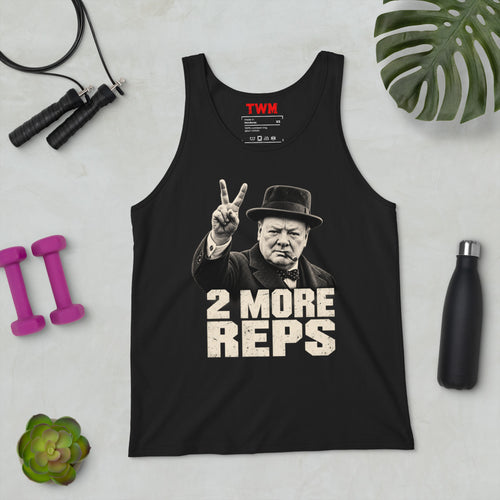 2 More Reps - Churchill – Gym – Tank Top in black – front view