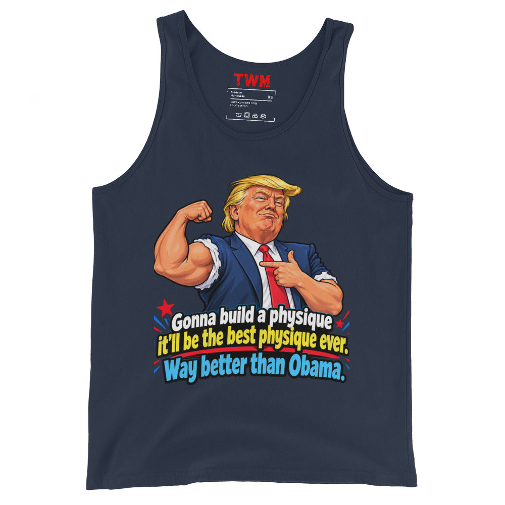 Make Anabolic Great Again funny gym tank top by The Wandering Manc
