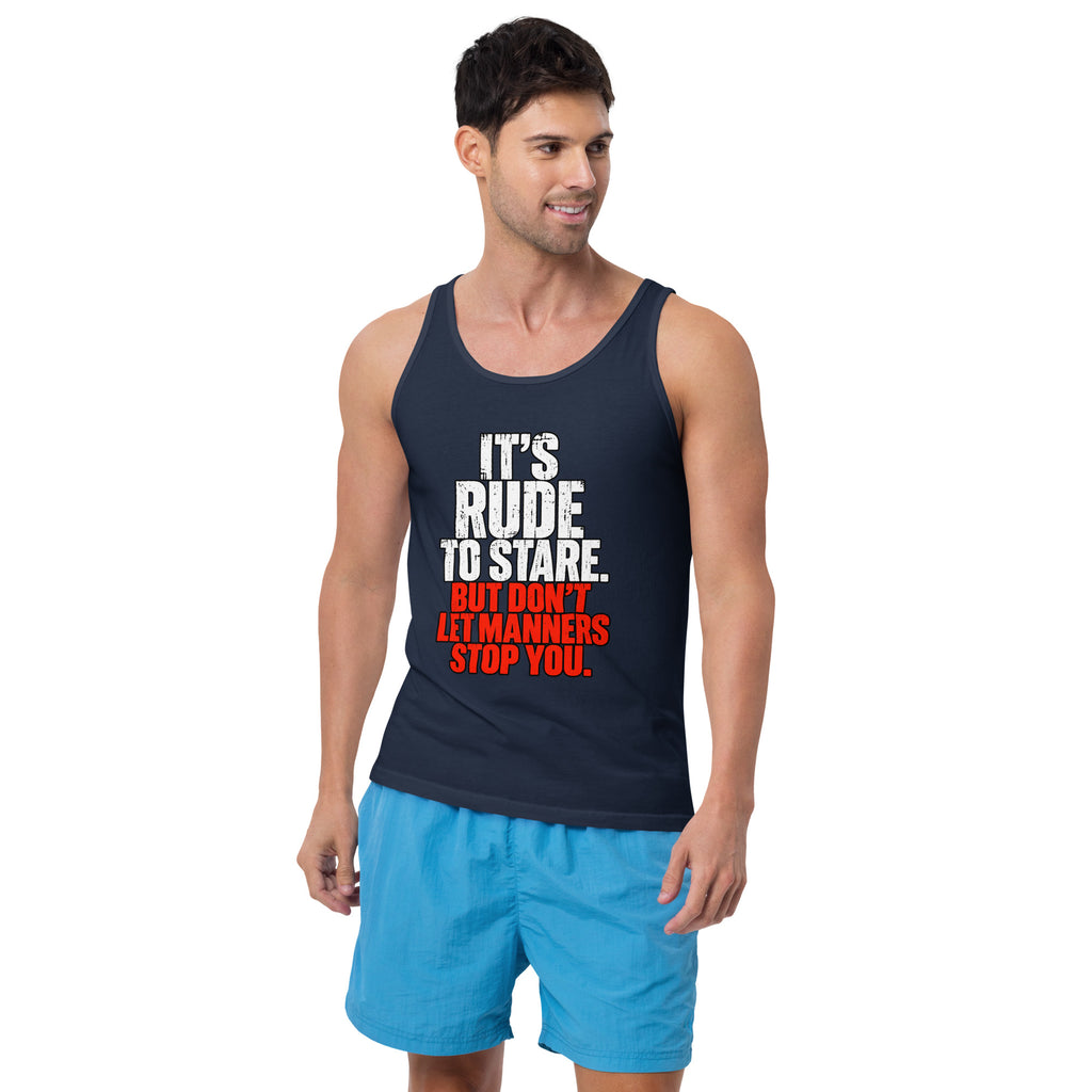 It's Rude To Stare – Gym – Tank Top in navy – front view
