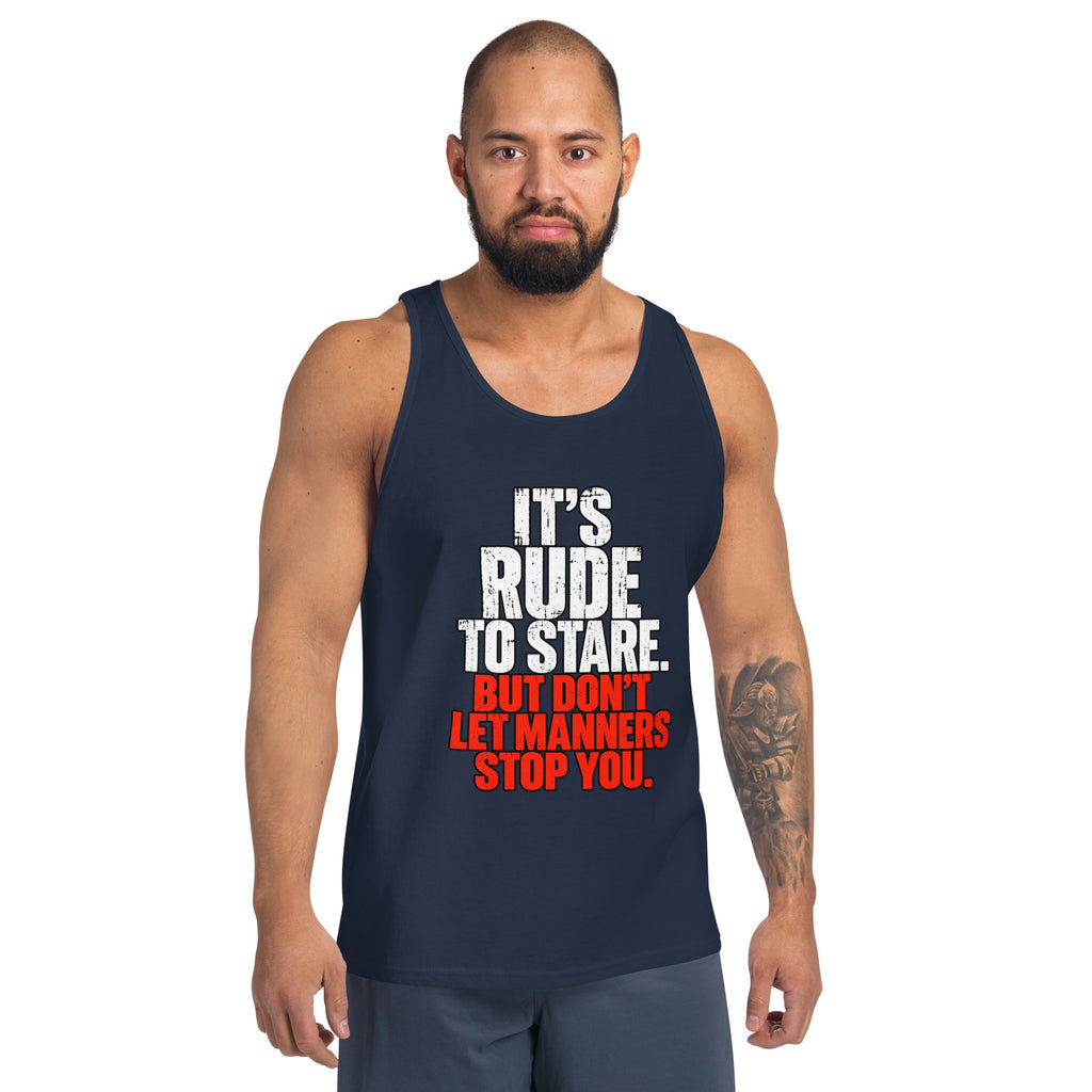 It's Rude To Stare – Gym – Tank Top in navy – front view