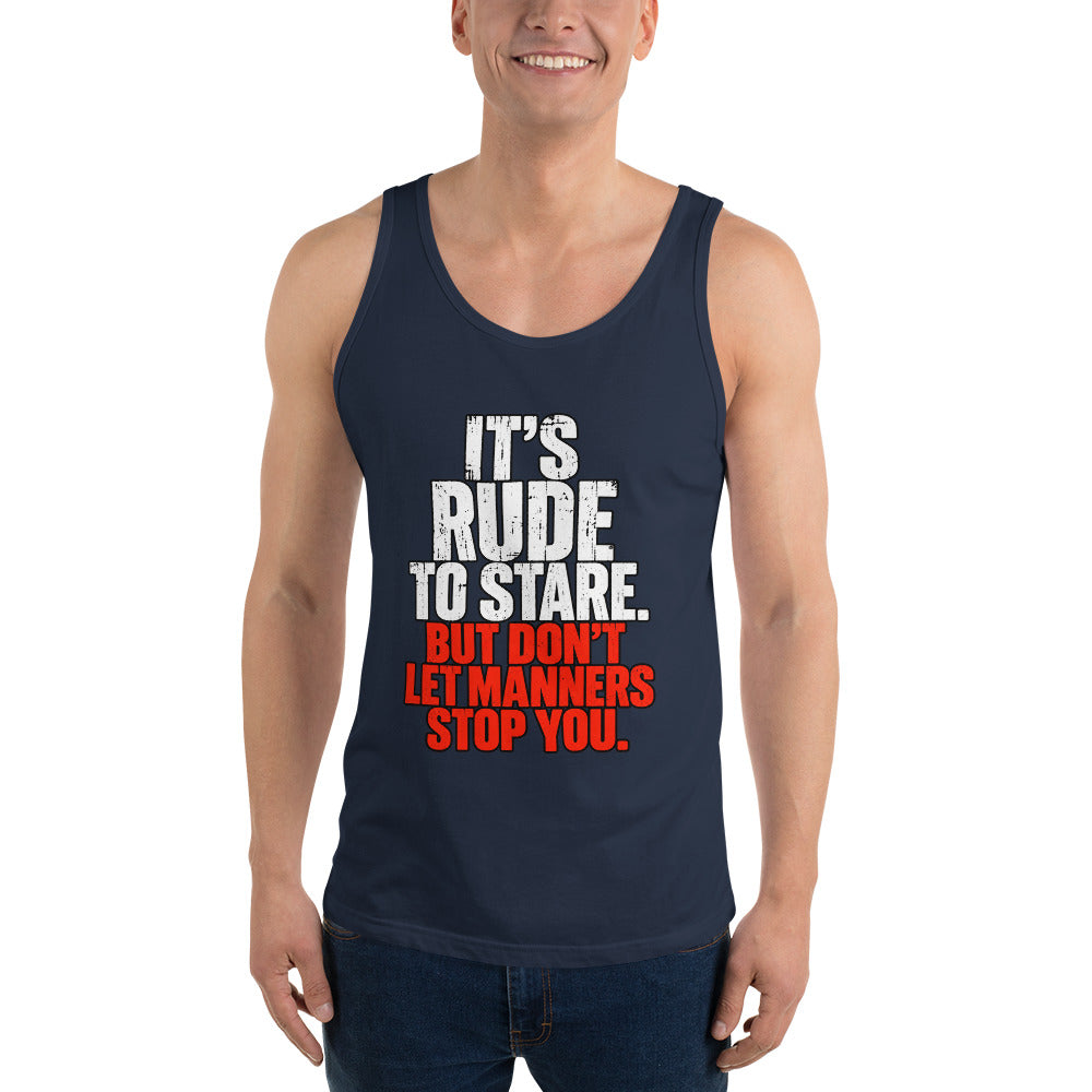 It's Rude To Stare – Gym – Tank Top in navy – front view