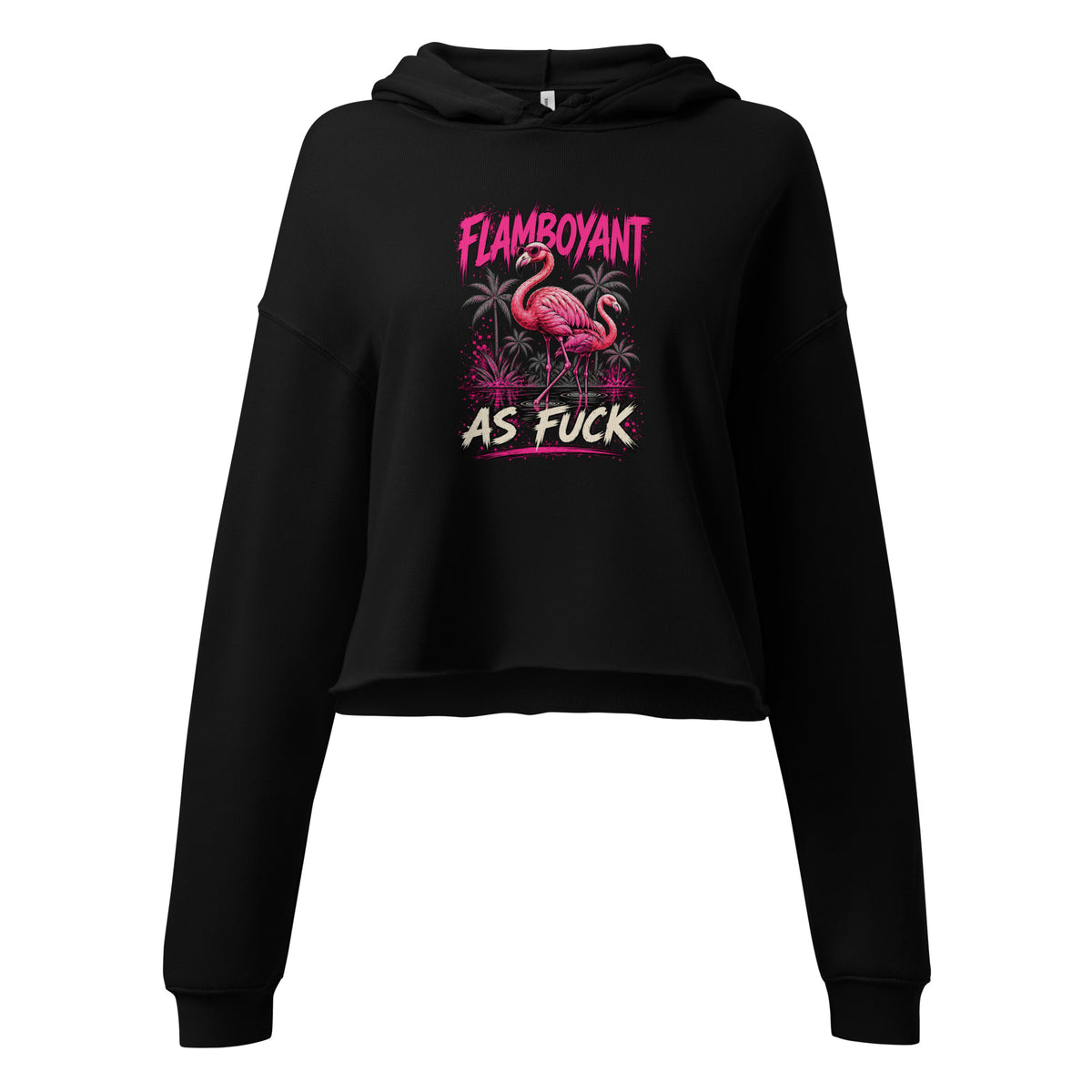 Flamboyant As Fuck – Rude – Cropped Hoodie in black – front view