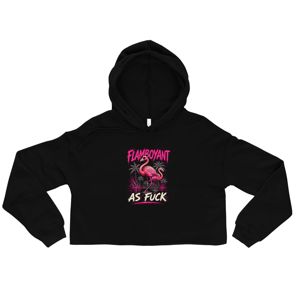 Flamboyant As Fuck – Rude – Cropped Hoodie in black – front view