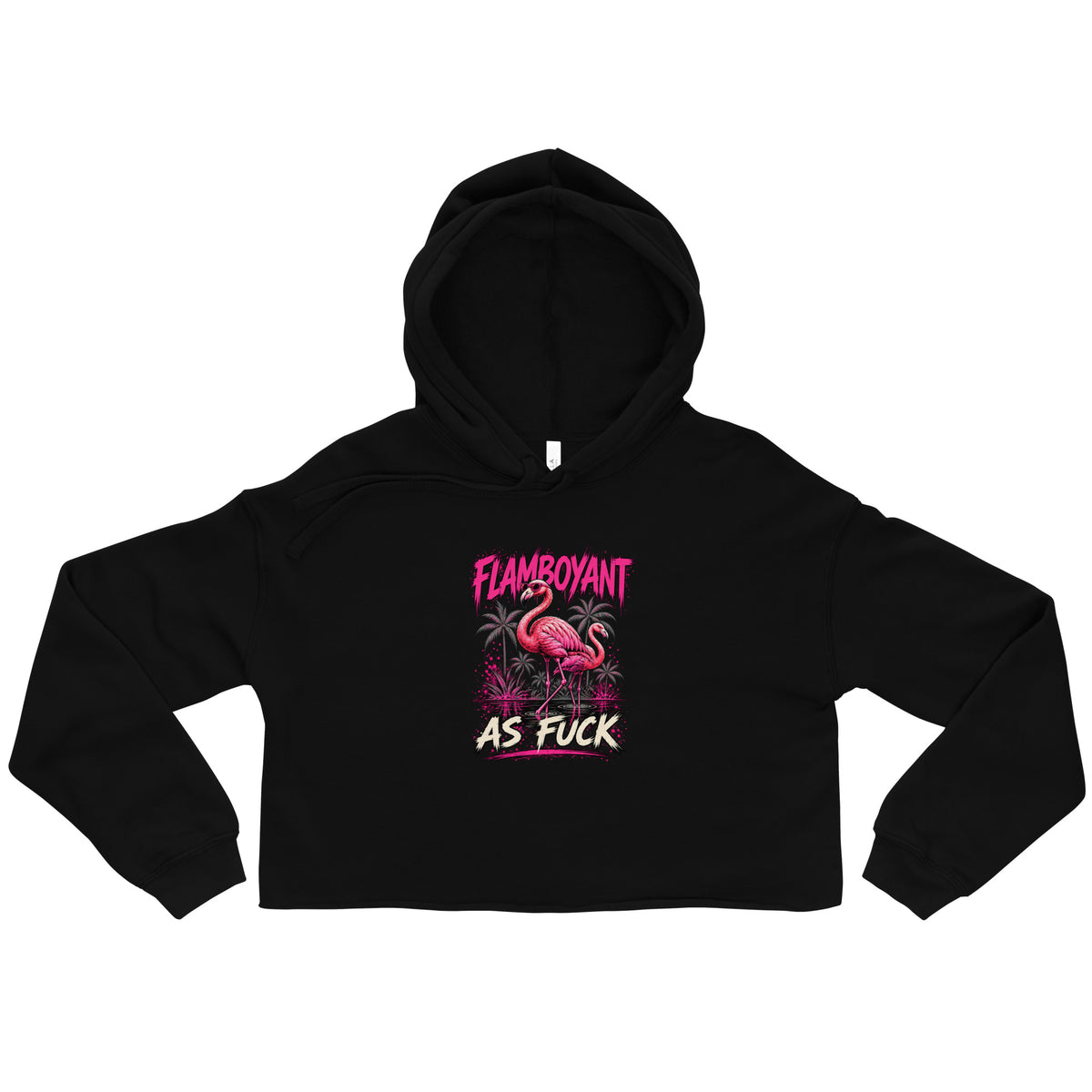 Flamboyant As Fuck – Rude – Cropped Hoodie in black – front view