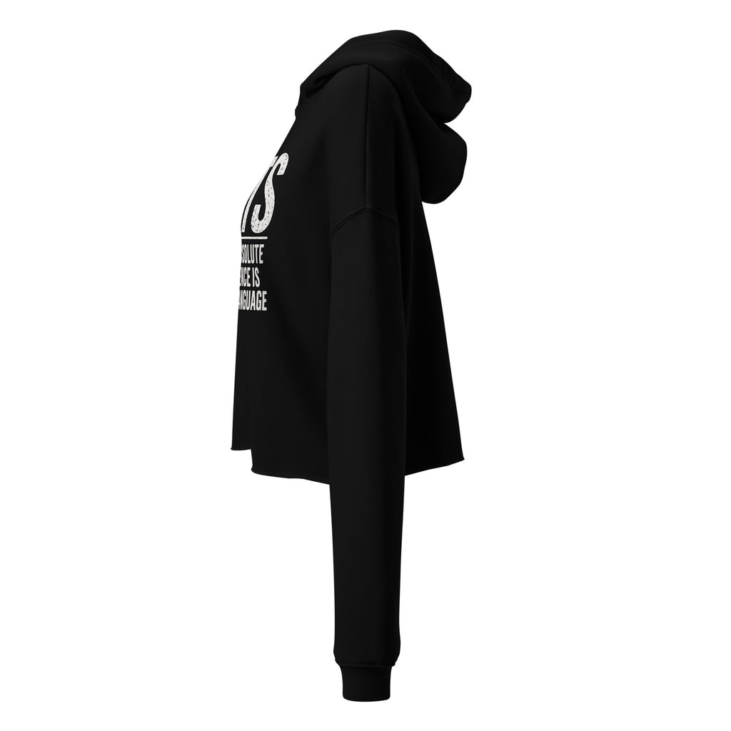 Ambivalence Is My Love Language cropped hoodie in Black left view