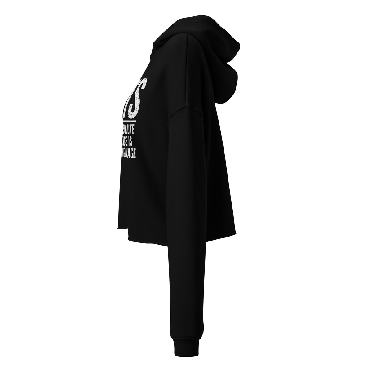 Ambivalence Is My Love Language cropped hoodie in Black left view