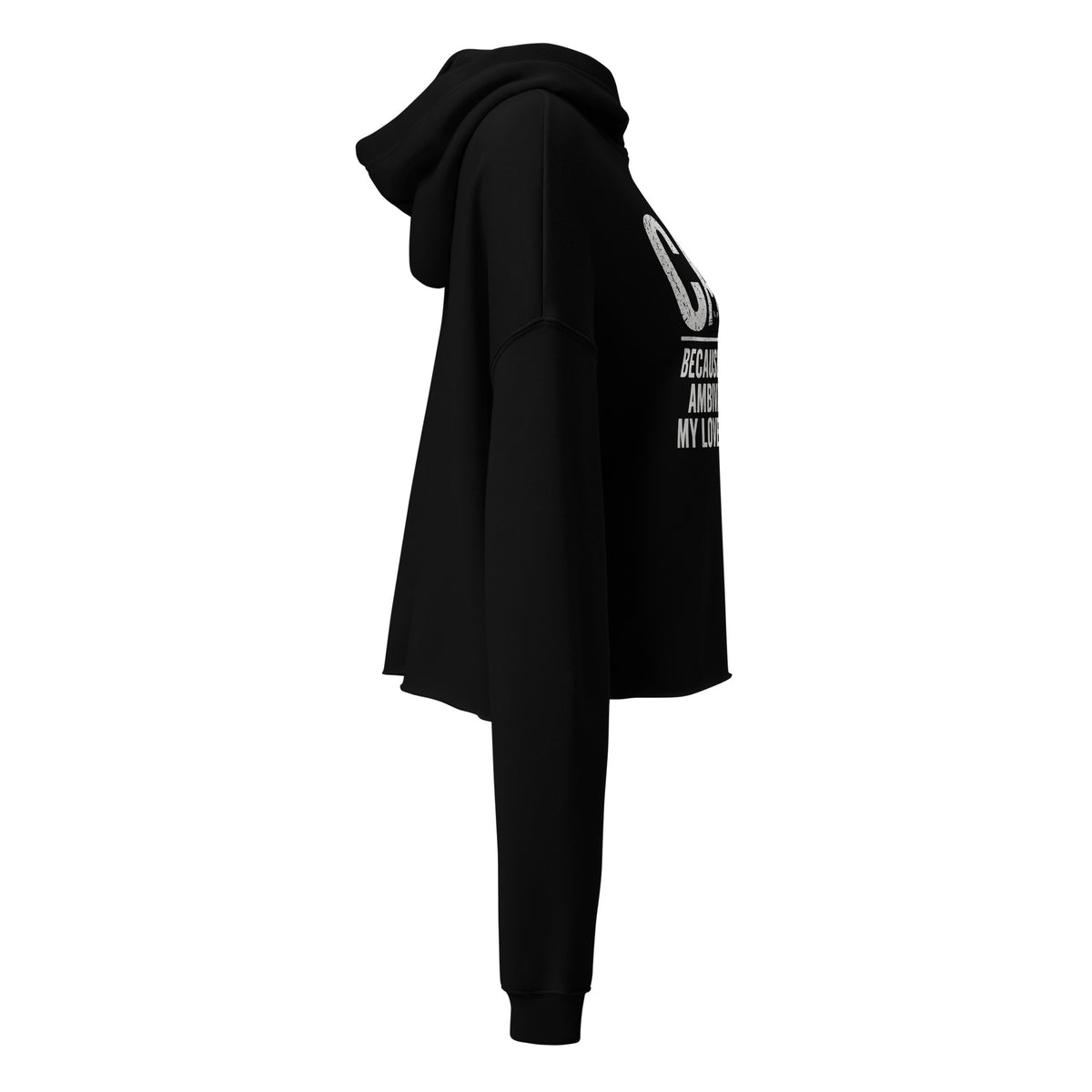 Ambivalence Is My Love Language cropped hoodie in Black right view
