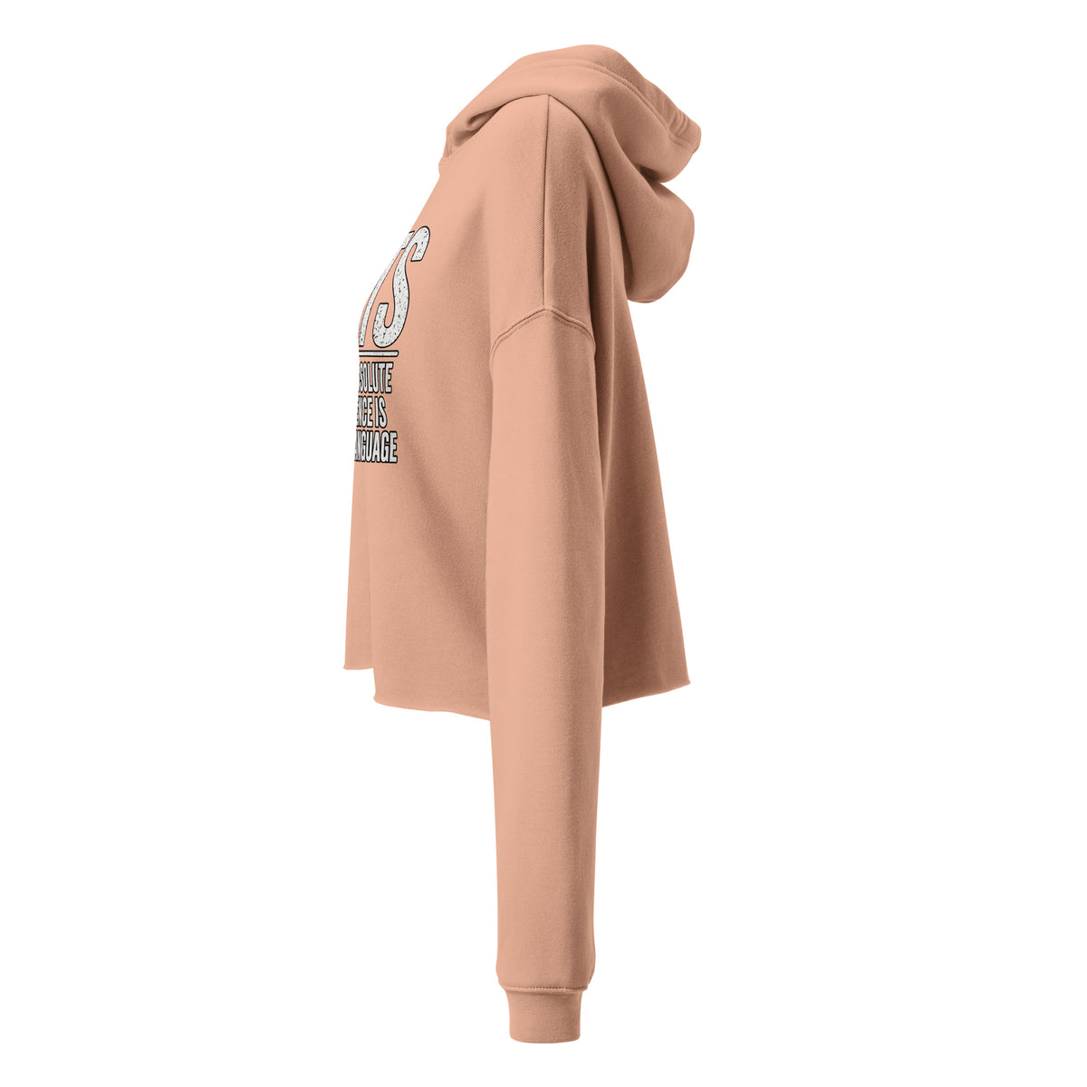 Ambivalence Is My Love Language cropped hoodie in Peach left view