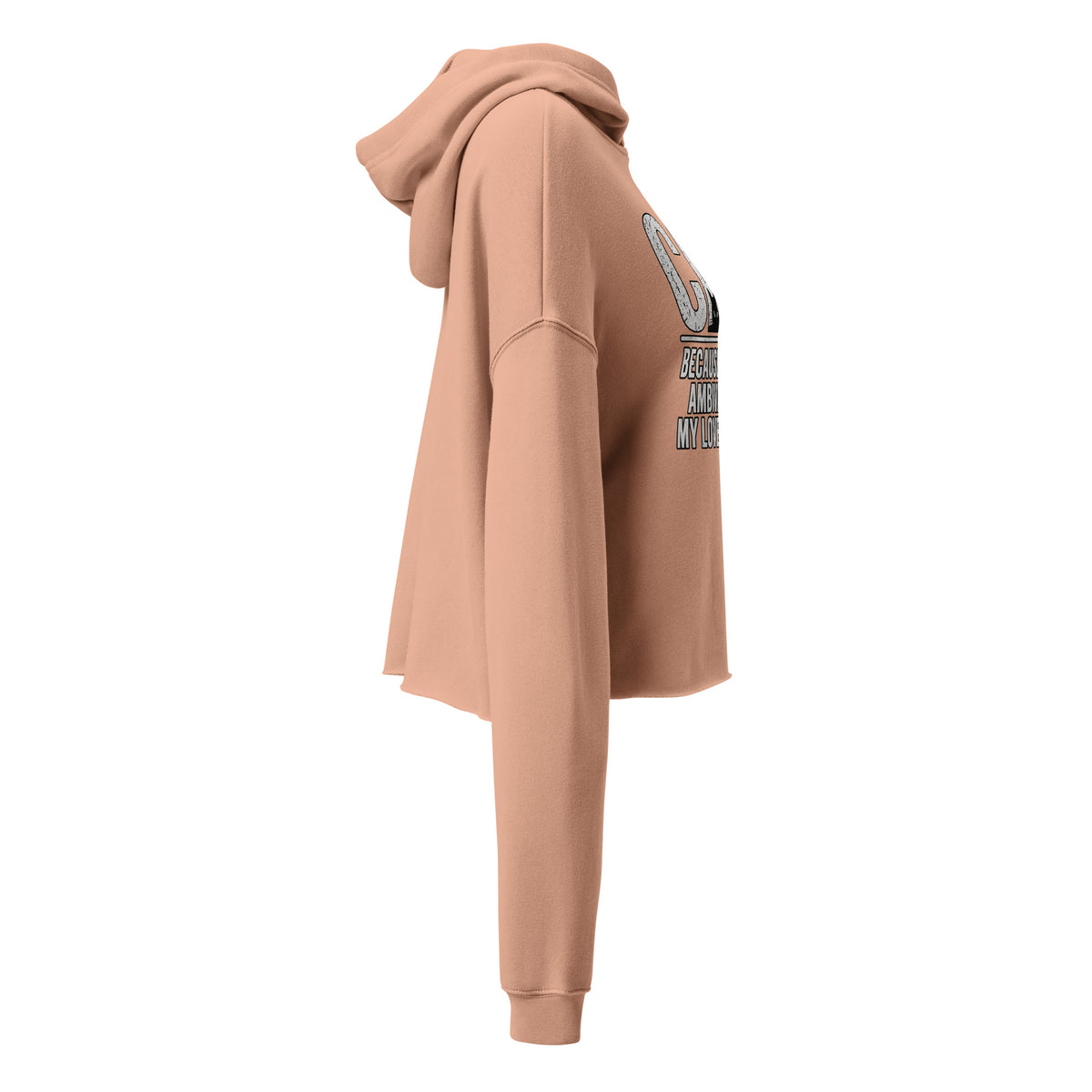 Ambivalence Is My Love Language cropped hoodie in Peach right view